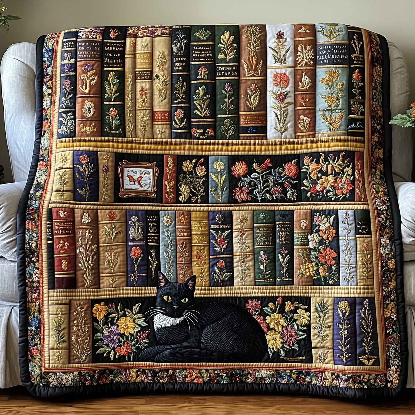 Purrfectly Bookish Quilted Blanket GFTOTP5800