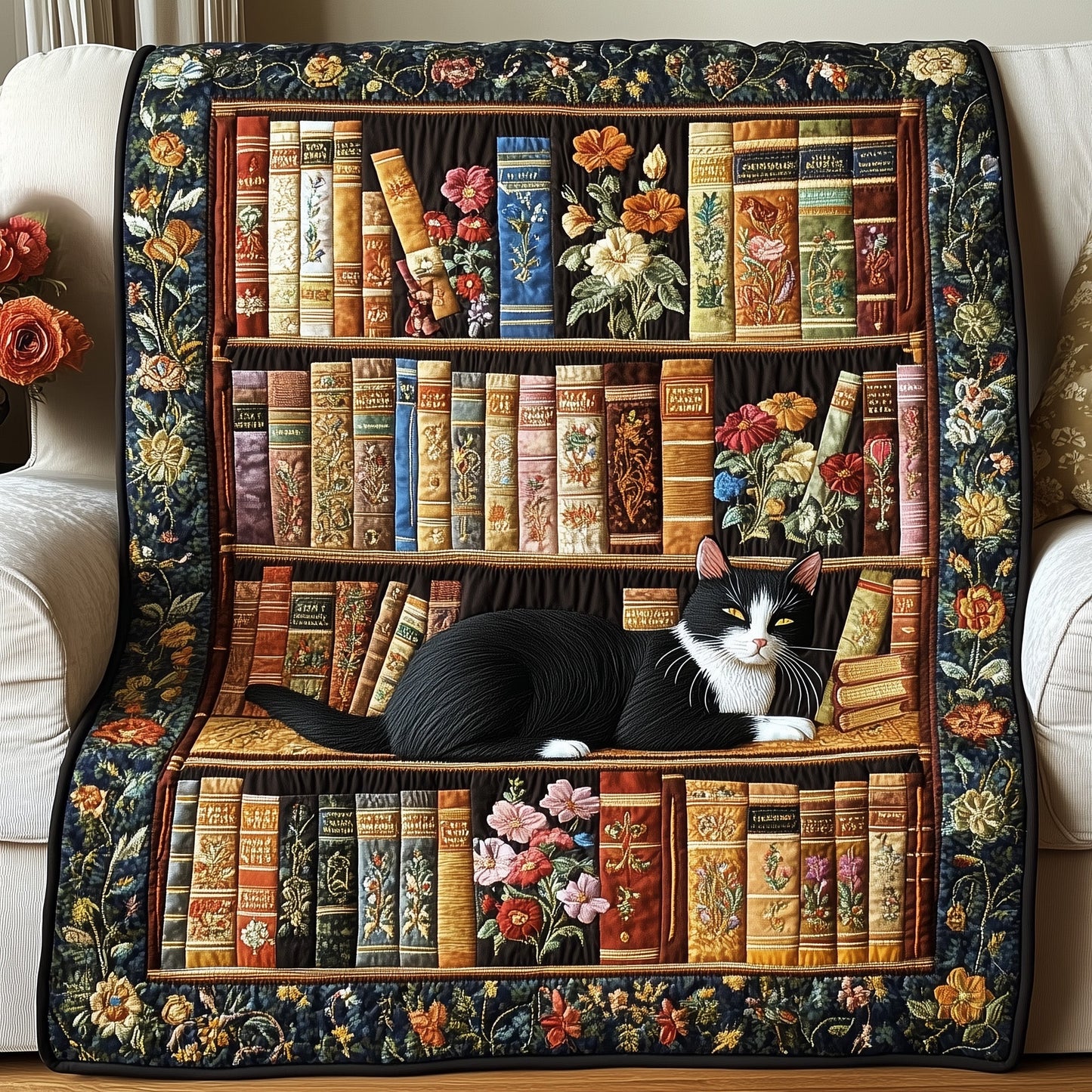 Purrfectly Bookish Quilted Blanket GFTOTP5804