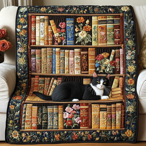 Purrfectly Bookish Quilted Blanket GFTOTP5804
