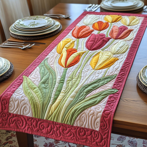 Spring Bloom Tulip Quilted Table Runner GFTOTP5935