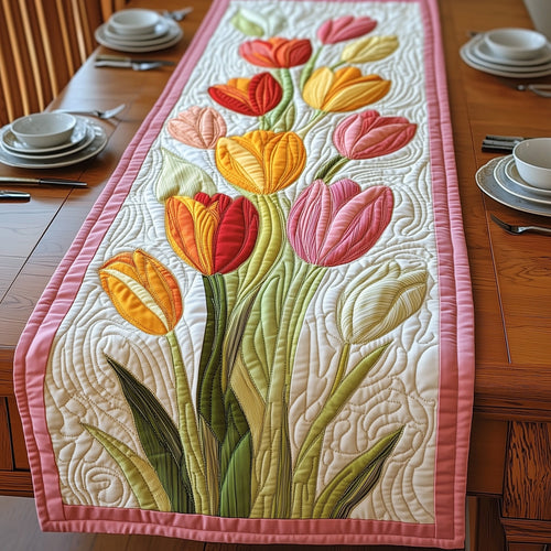 Spring Bloom Tulip Quilted Table Runner GFTOTP5960