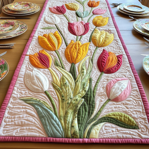 Spring Bloom Tulip Quilted Table Runner GFTOTP5961