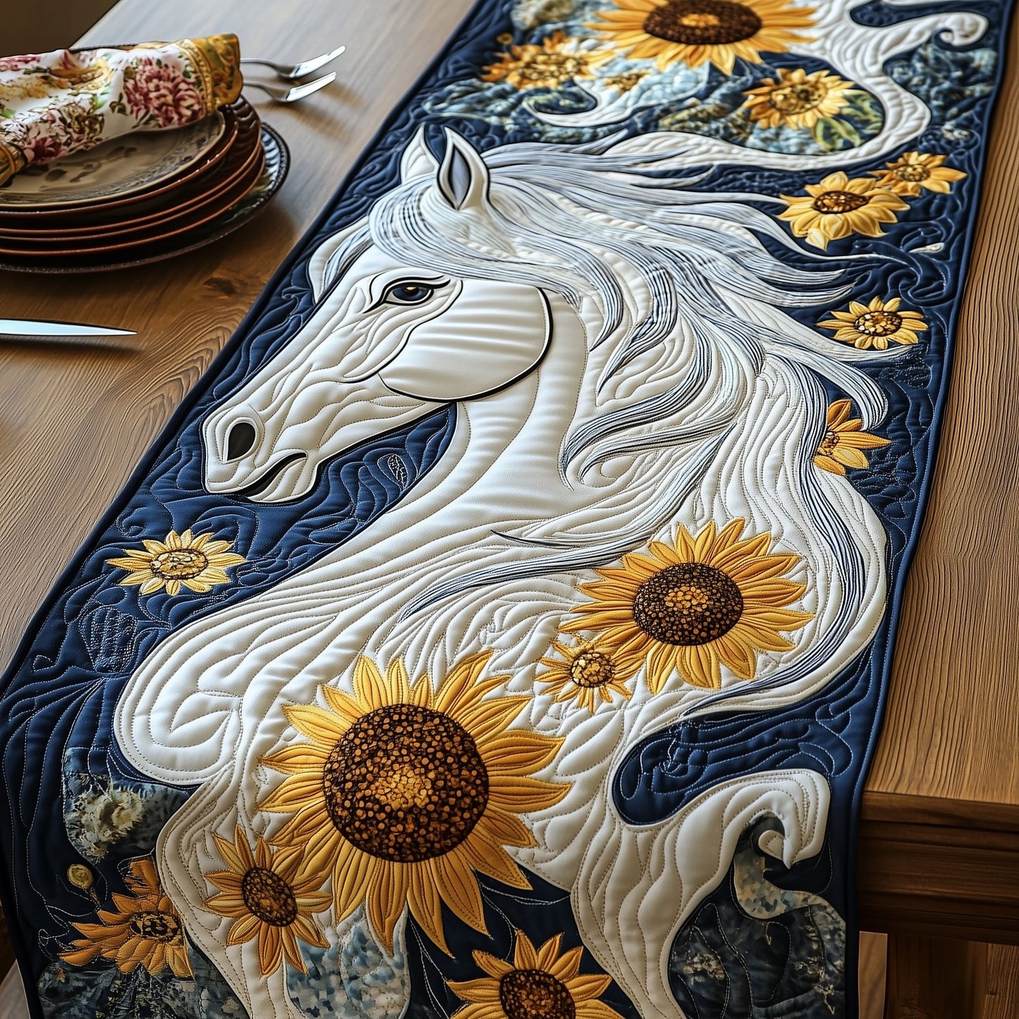 Rustic Stallion Charm Quilted Table Runner GFTOTP5966