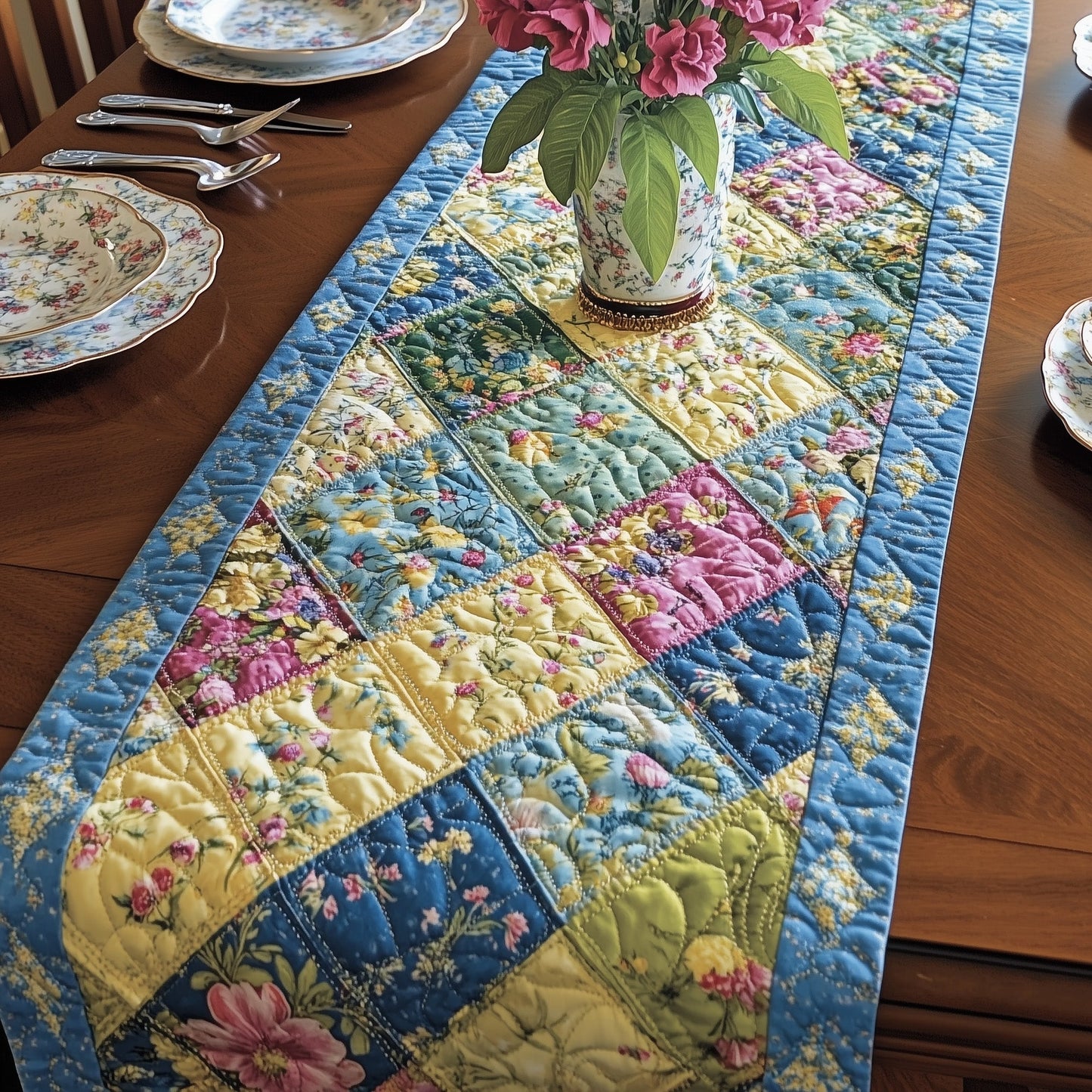 Blossom Patchwork Charm Quilted Table Runner GFTOTP5998
