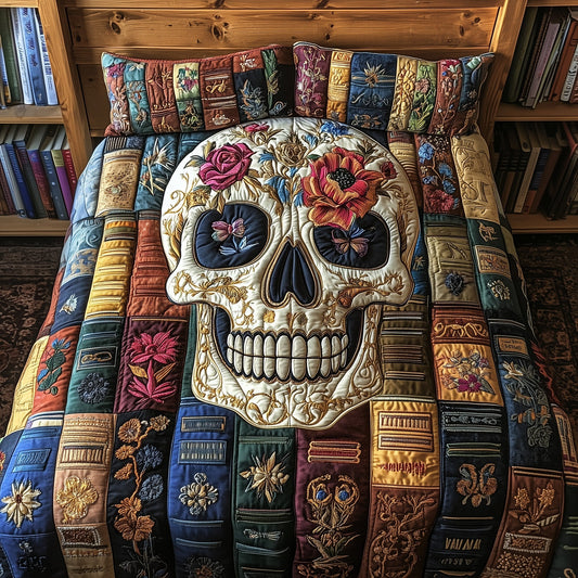 Mystic Skull Library 3-Piece Quilted Bedding Set GFTOTP6009
