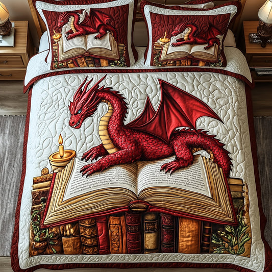 Mystic Library Guardian 3-Piece Quilted Bedding Set GFTOTP6028