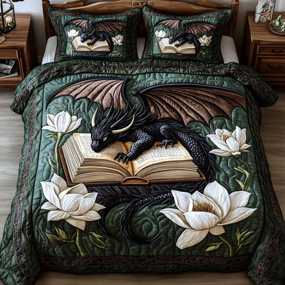 Mystic Library Guardian 3-Piece Quilted Bedding Set GFTOTP6030