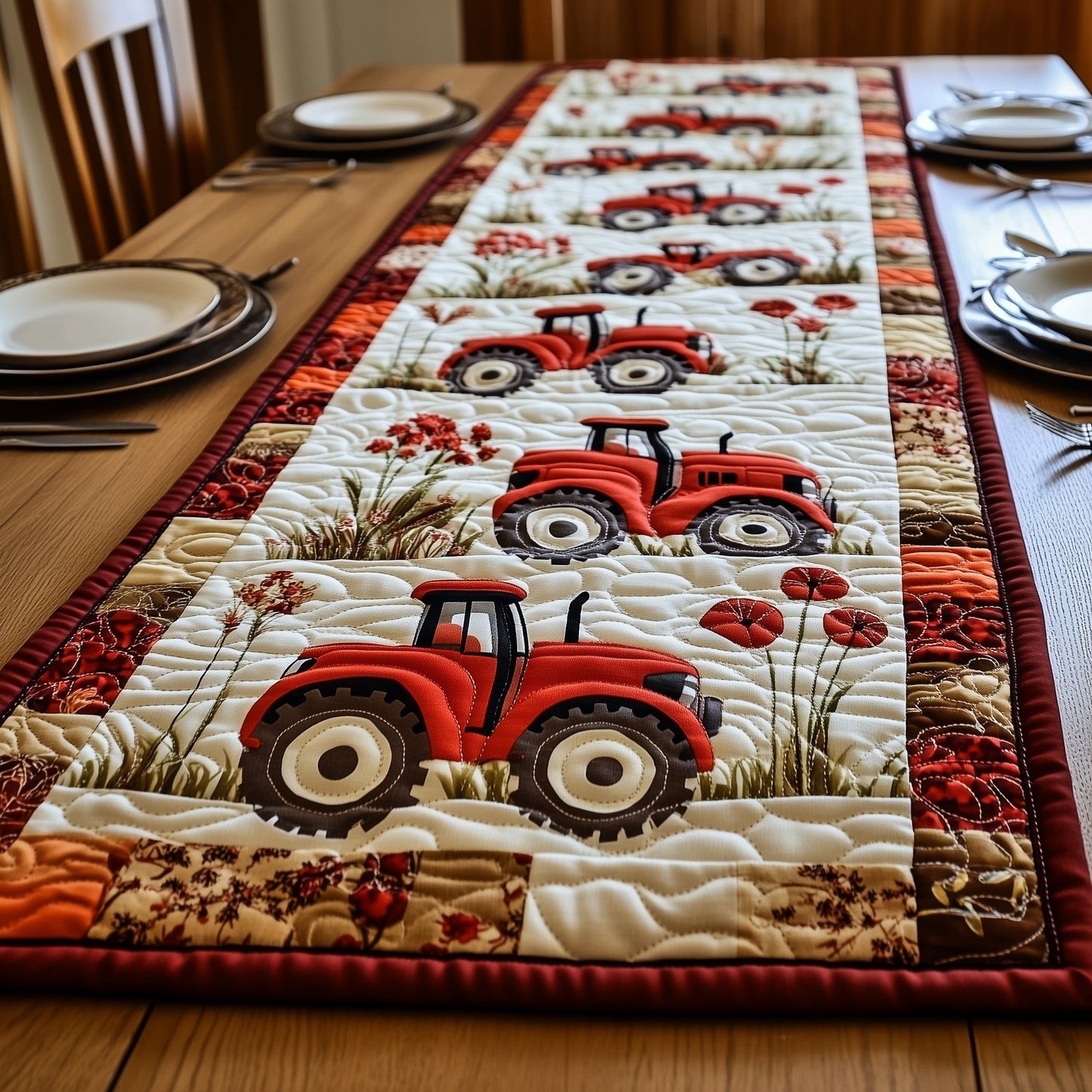 Rustic Farm Tractor Quilted Table Runner GFTOTP6053