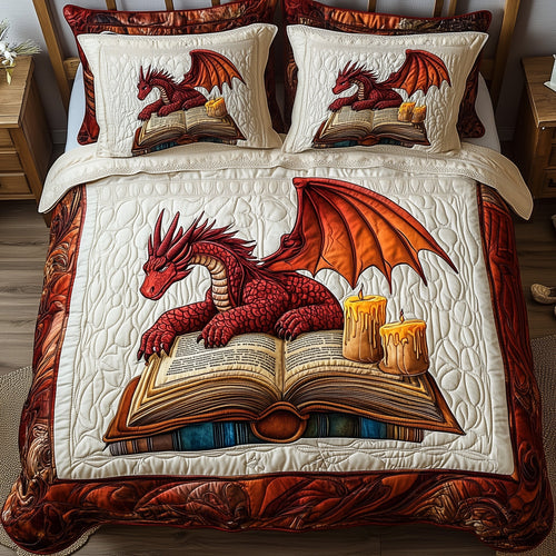 Mystic Library Guardian 3-Piece Quilted Bedding Set GFTOTP6055