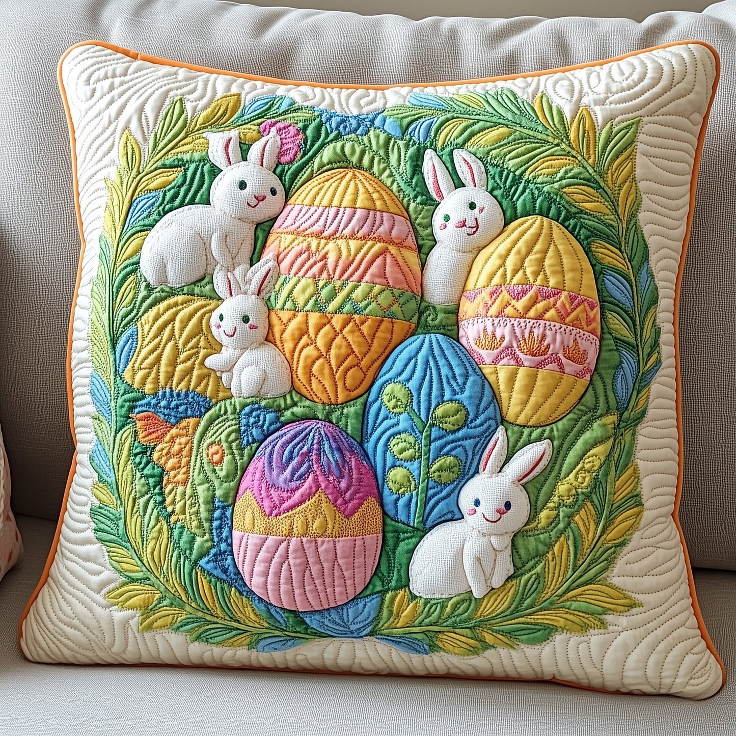 Easter Bunnies Quilted Pillow Case GFTOTP6090