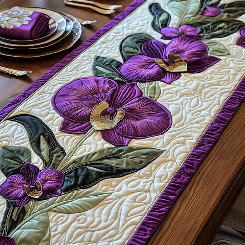 Elegant Orchid Bloom Quilted Table Runner GFTOTP6093