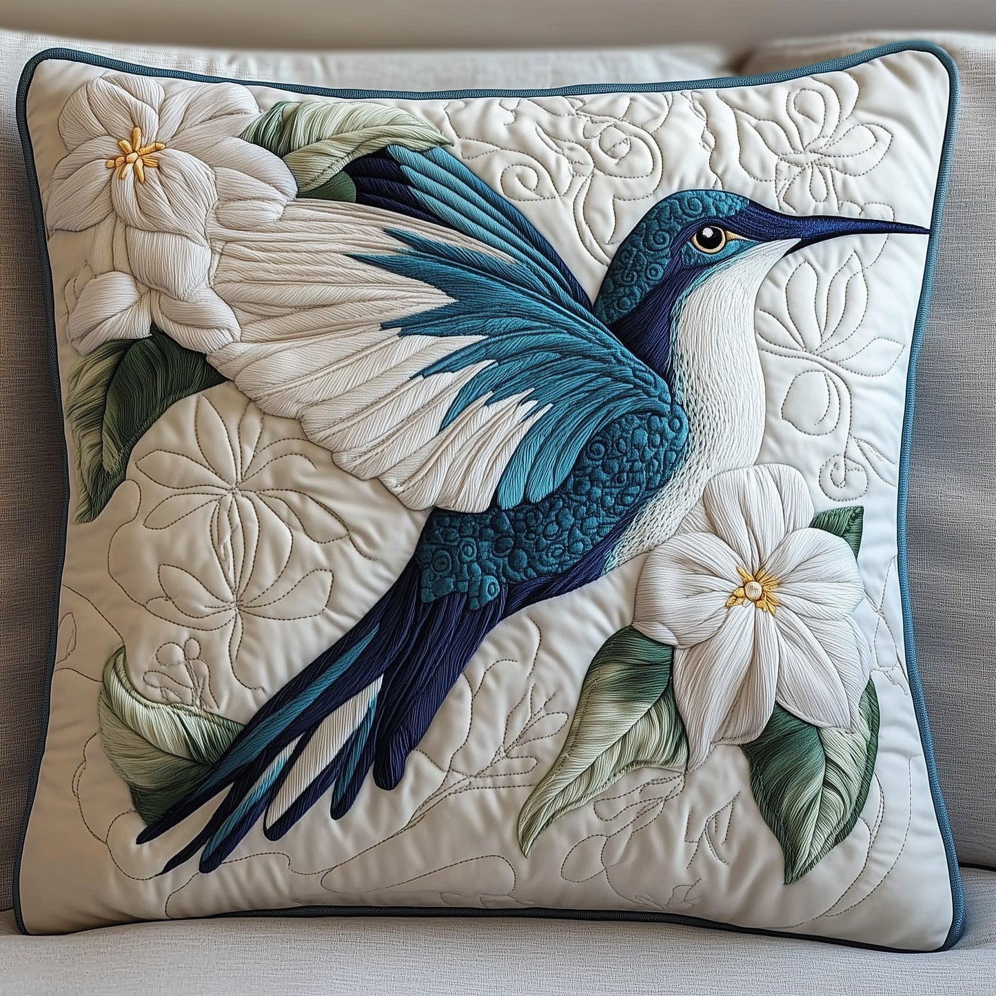 Winter Hummingbird Quilted Pillow Case GFTOTP6113