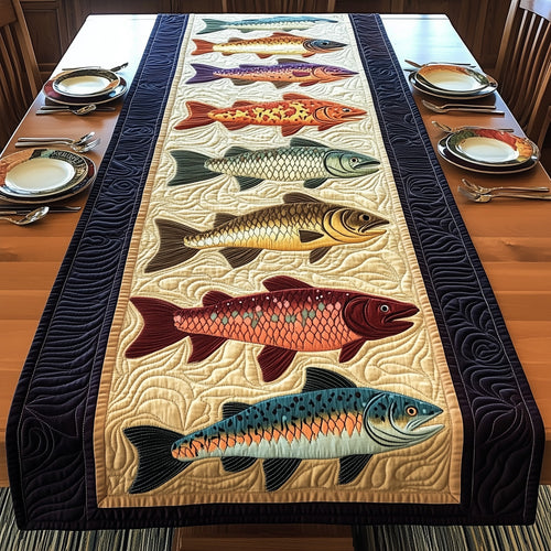 Lakeside Trout Retreat Quilted Table Runner GFTOTP6129