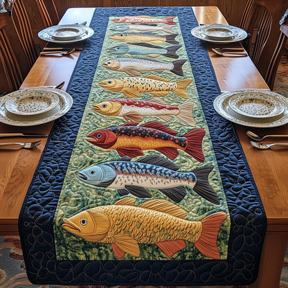 Lakeside Trout Retreat Quilted Table Runner GFTOTP6130