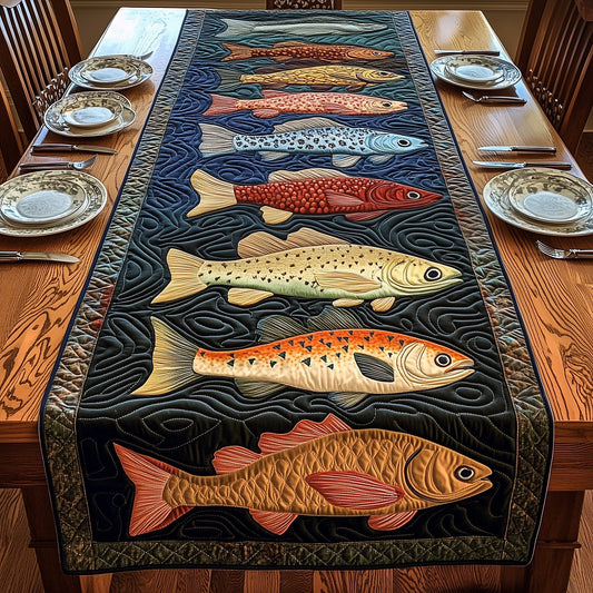 Lakeside Trout Retreat Quilted Table Runner GFTOTP6133