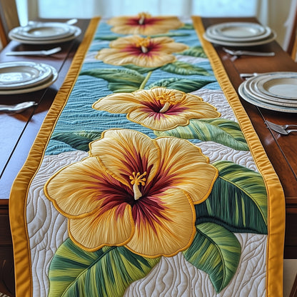 Tropical Yellow Hibiscus Quilted Table Runner GFTOTP6177