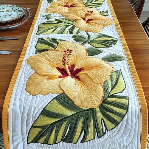 Tropical Yellow Hibiscus Quilted Table Runner GFTOTP6180