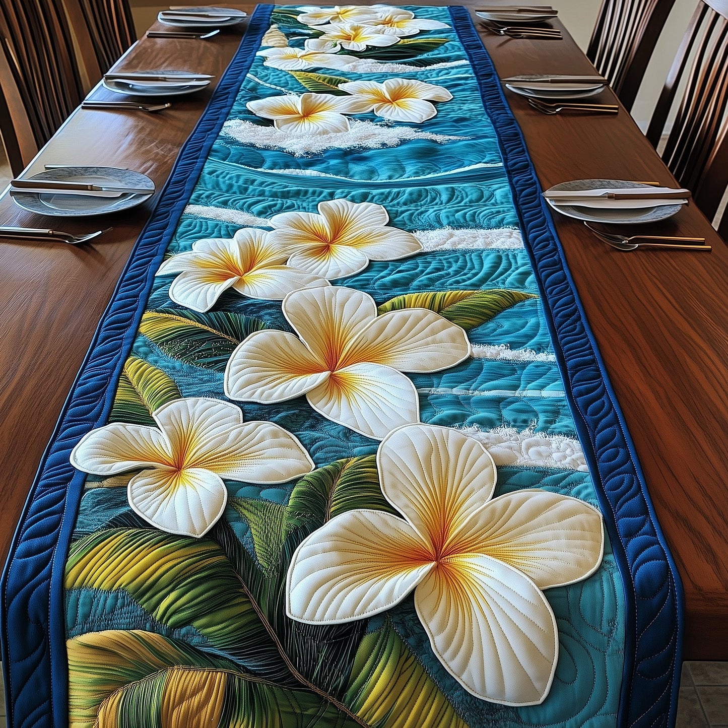 Plumeria Island Quilted Table Runner GFTOTP6186