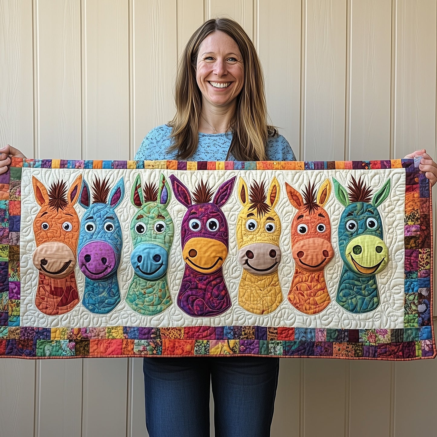 Playful Donkey Quilted Table Runner GFTOTP6221