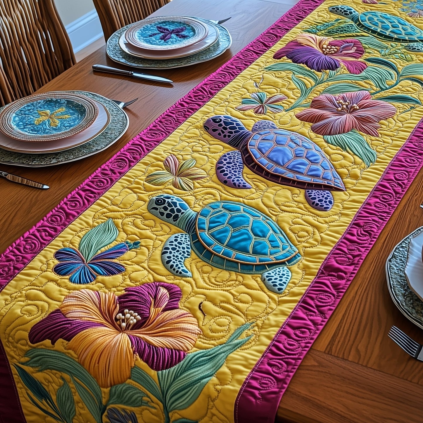 Tropical Turtle Quilted Table Runner GFTOTP6227