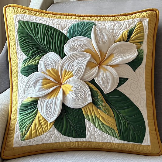 Seaside Blossom Plumera Quilted Pillow Case GFTOTP6283