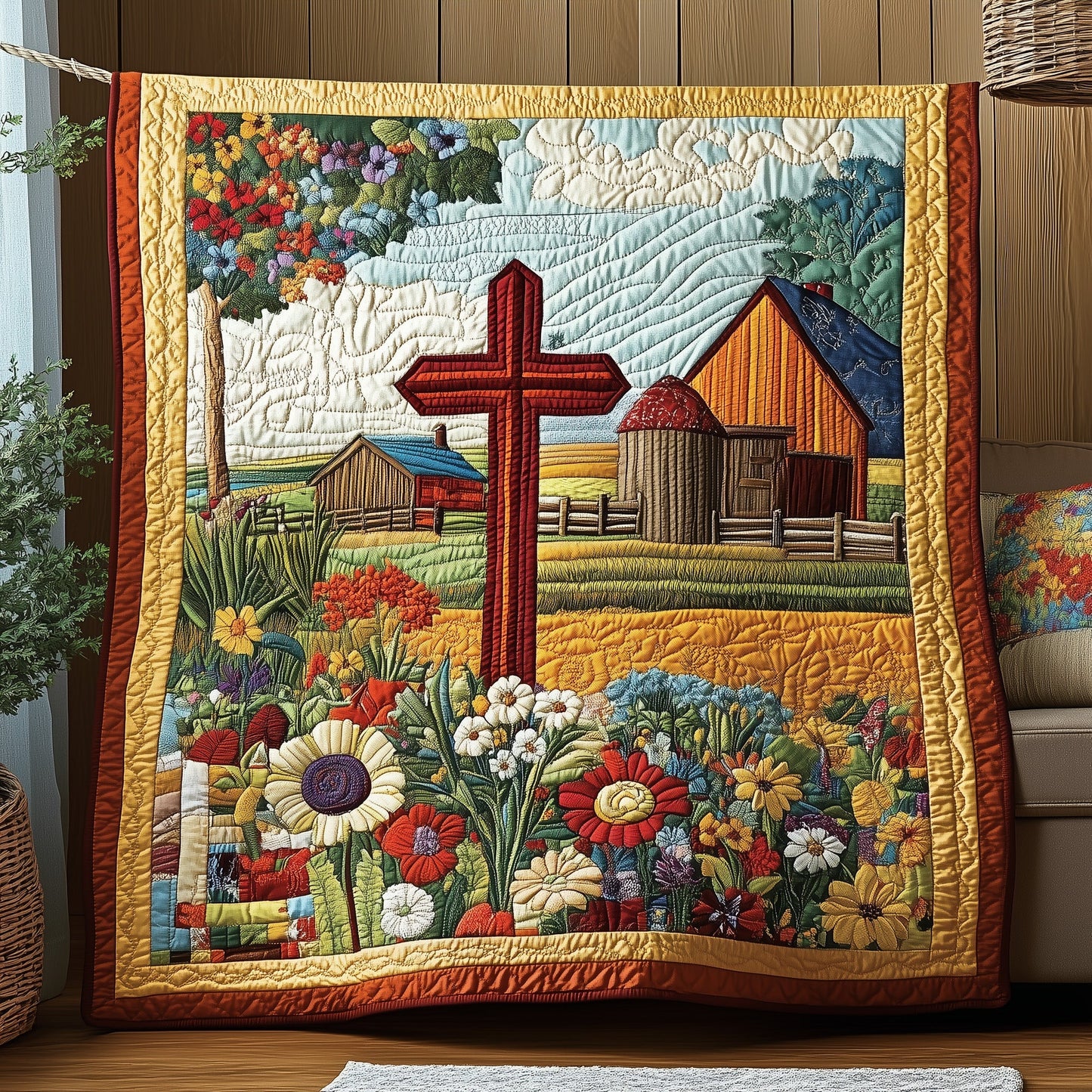 Graceful Cross Quilted Blanket GFTOTP6326
