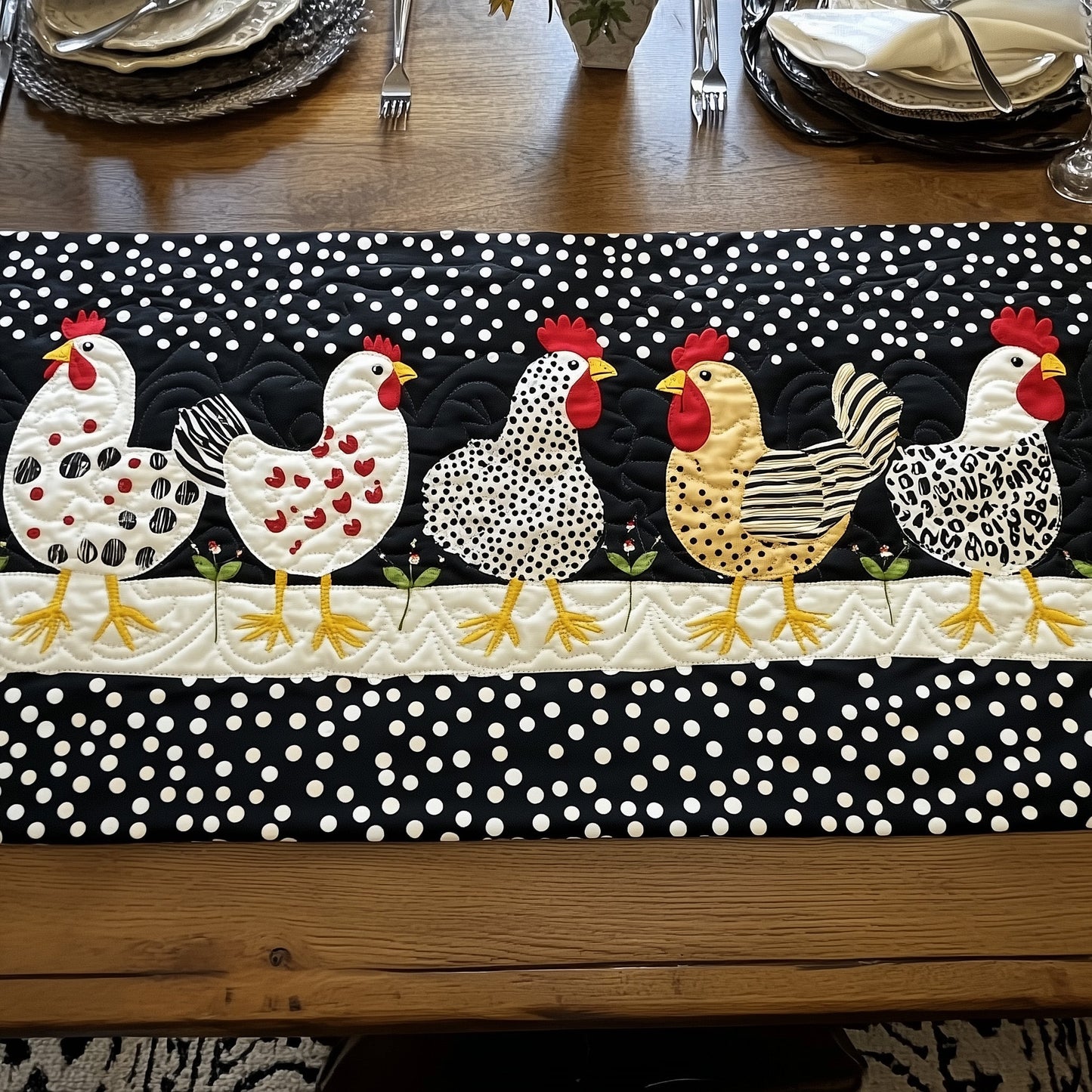 Whimsy Hen Quilted Table Runner GFTOTP6467