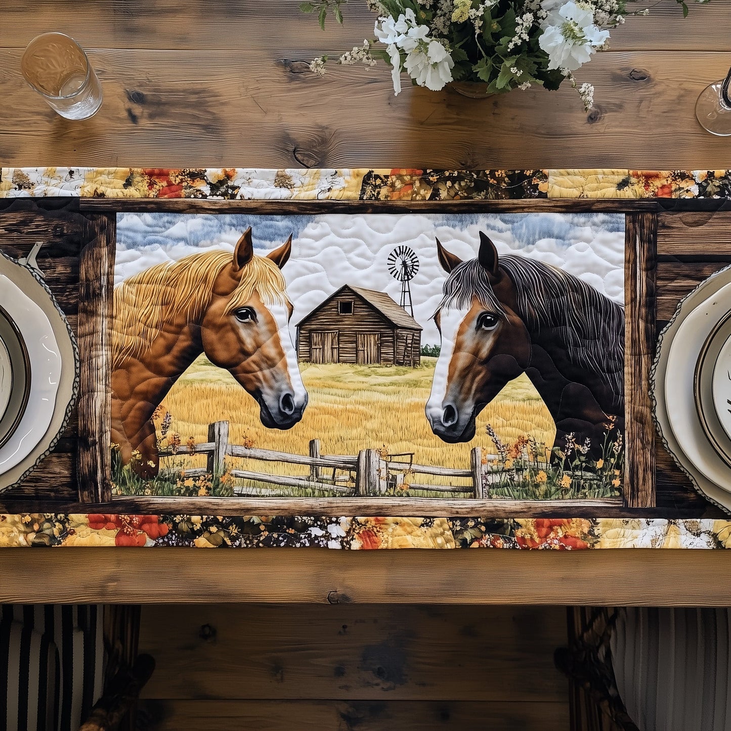 Rustic Horse Quilted Table Runner GFTOTP6486