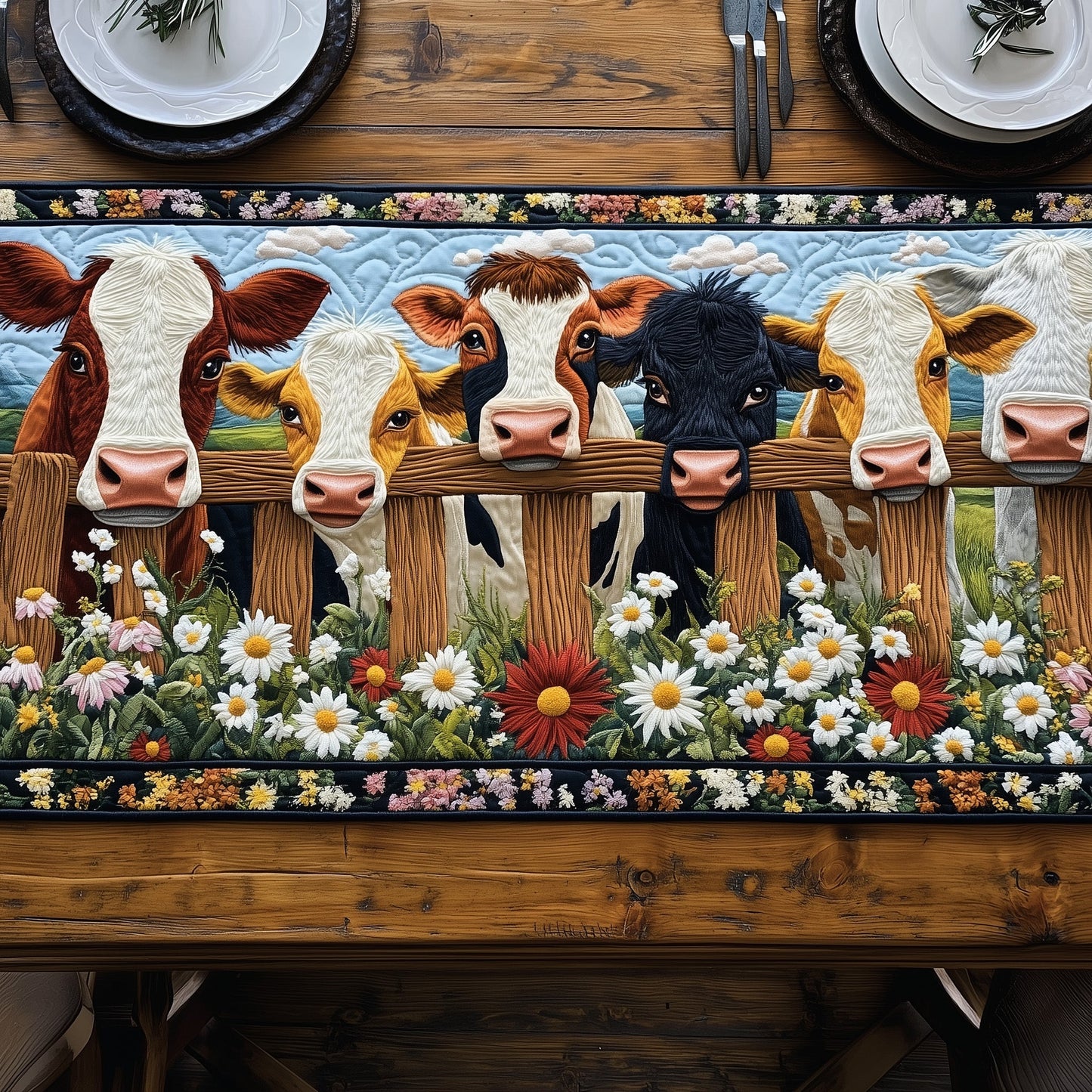 Farmyard Friends Quilted Table Runner GFTOTP6492