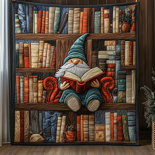 Book Nook Gnome Quilted Blanket GFTOTP6500