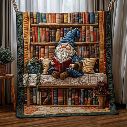 Book Nook Gnome Quilted Blanket GFTOTP6501
