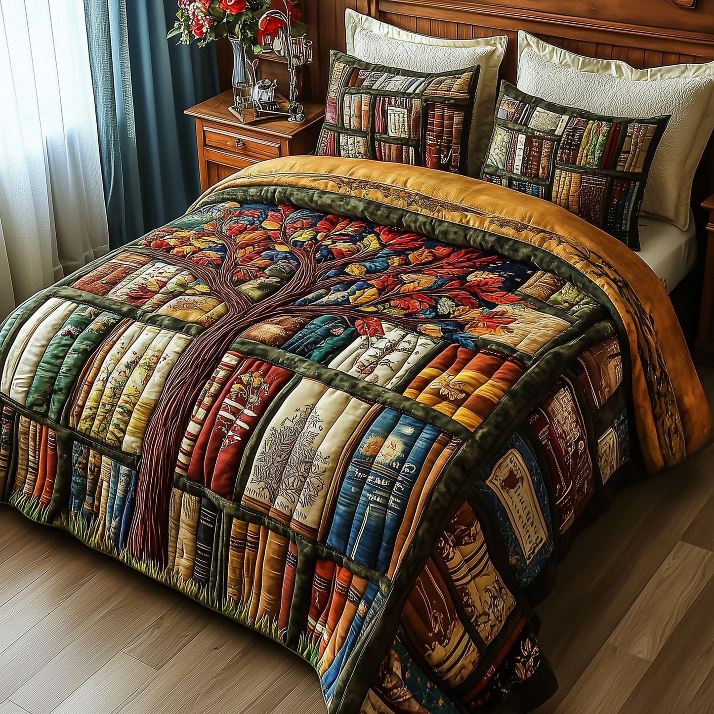 Roots of Knowledge 3-Piece Quilted Bedding Set GFTOTP6517