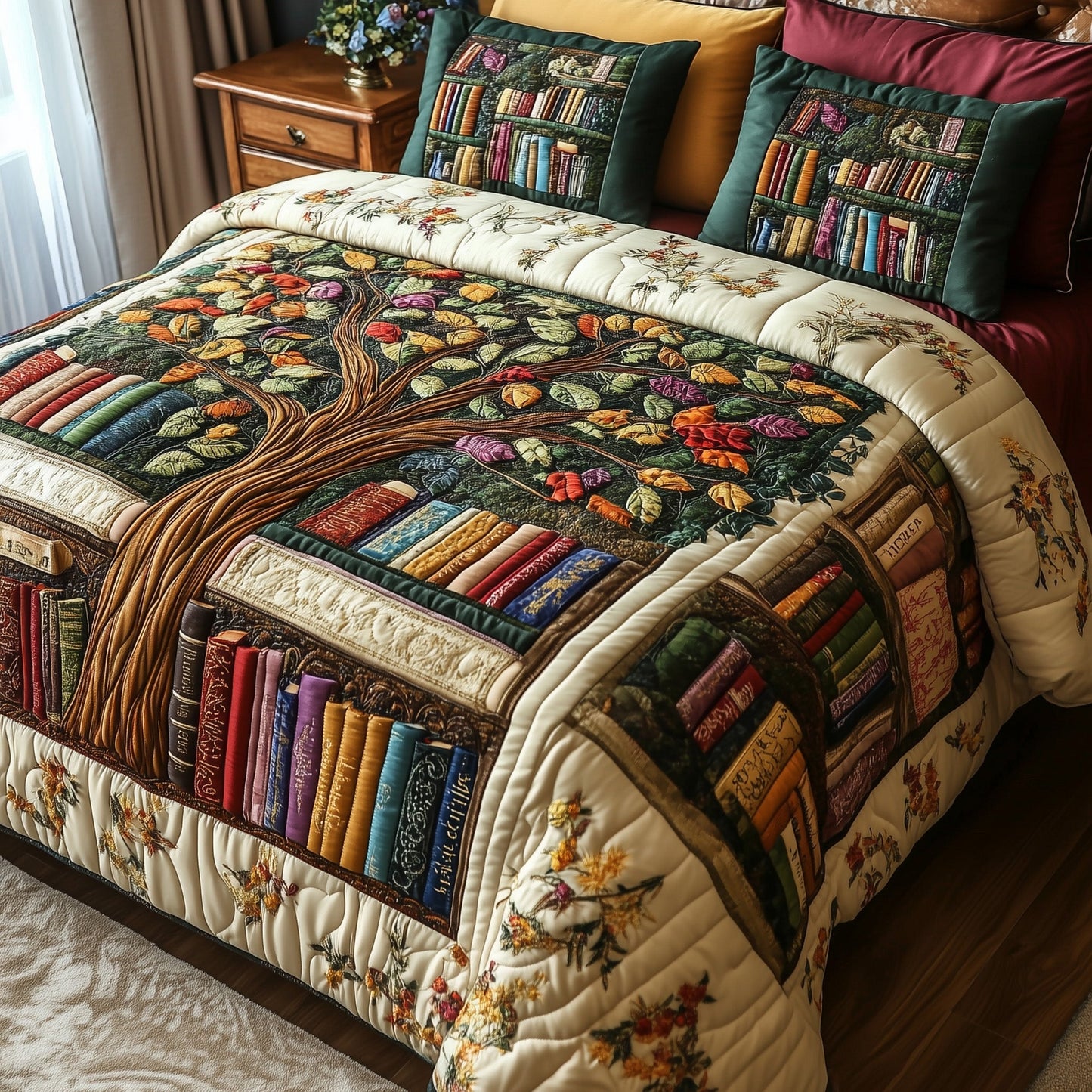 Roots of Knowledge 3-Piece Quilted Bedding Set GFTOTP6519