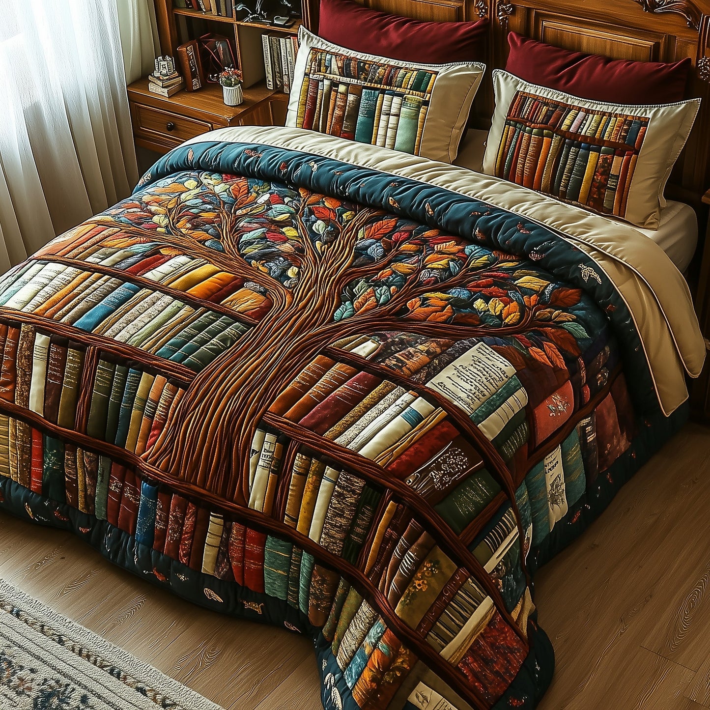 Roots of Knowledge 3-Piece Quilted Bedding Set GFTOTP6521