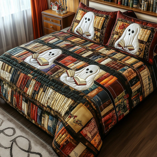 Book Ghost 3-Piece Quilted Bedding Set GFTOTP6523