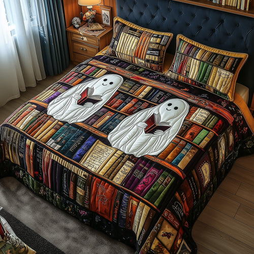 Book Ghost 3-Piece Quilted Bedding Set GFTOTP6524