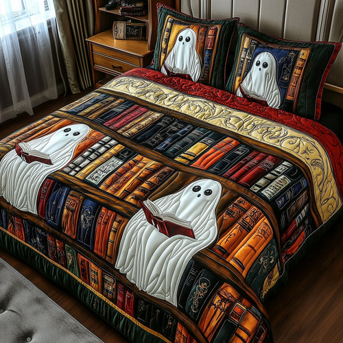 Book Ghost 3-Piece Quilted Bedding Set GFTOTP6525