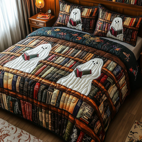 Book Ghost 3-Piece Quilted Bedding Set GFTOTP6526
