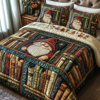 Book Gnome 3-Piece Quilted Bedding Set GFTOTP6527