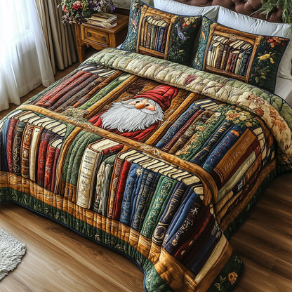 Book Gnome 3-Piece Quilted Bedding Set GFTOTP6528