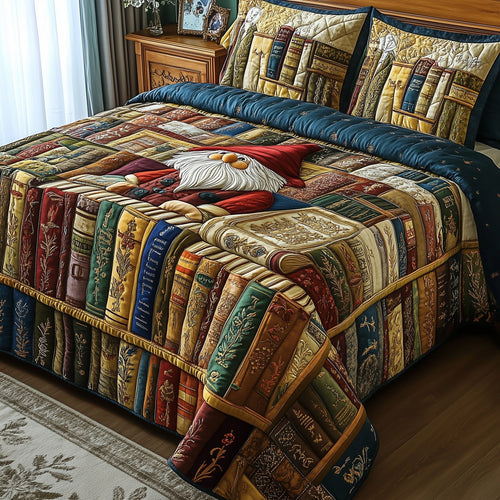 Book Gnome 3-Piece Quilted Bedding Set GFTOTP6529