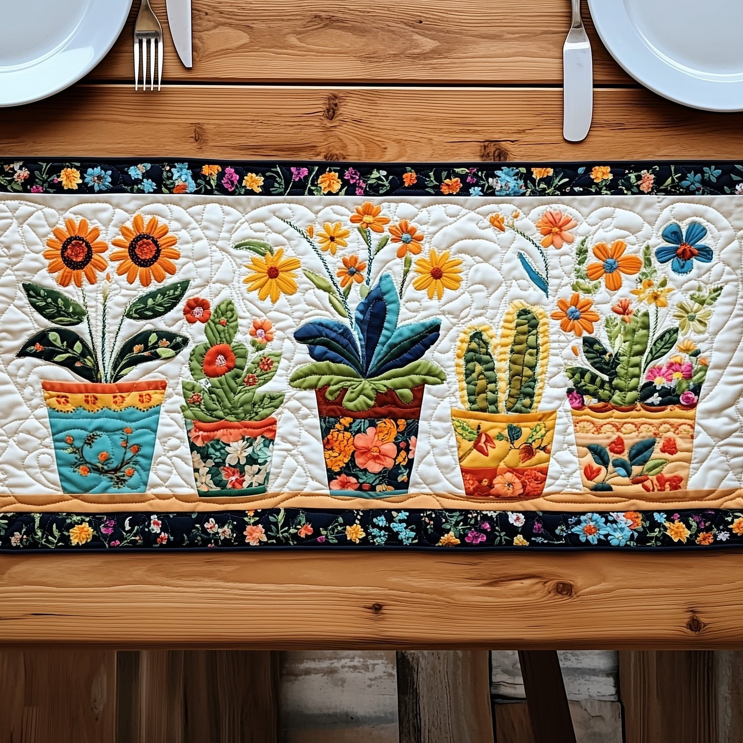 Plant Parade Quilted Table Runner GFTOTP6535
