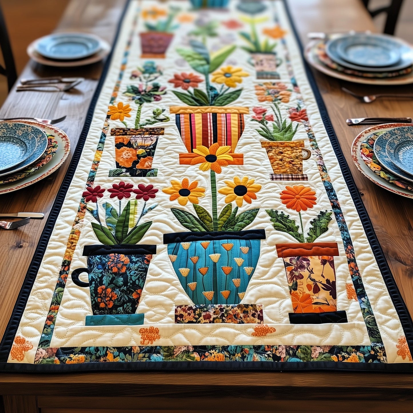 Plant Parade Quilted Table Runner GFTOTP6538
