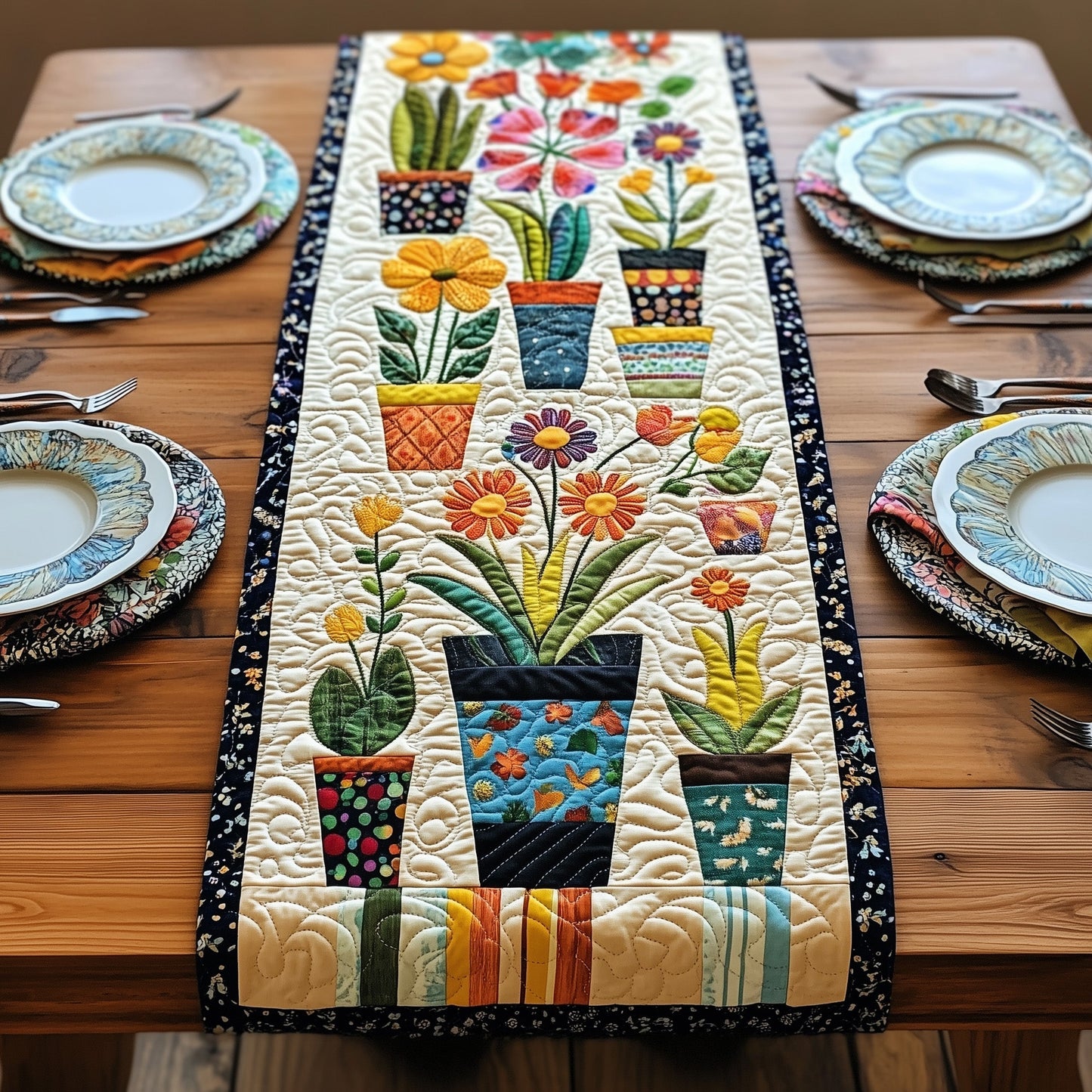 Plant Parade Quilted Table Runner GFTOTP6539