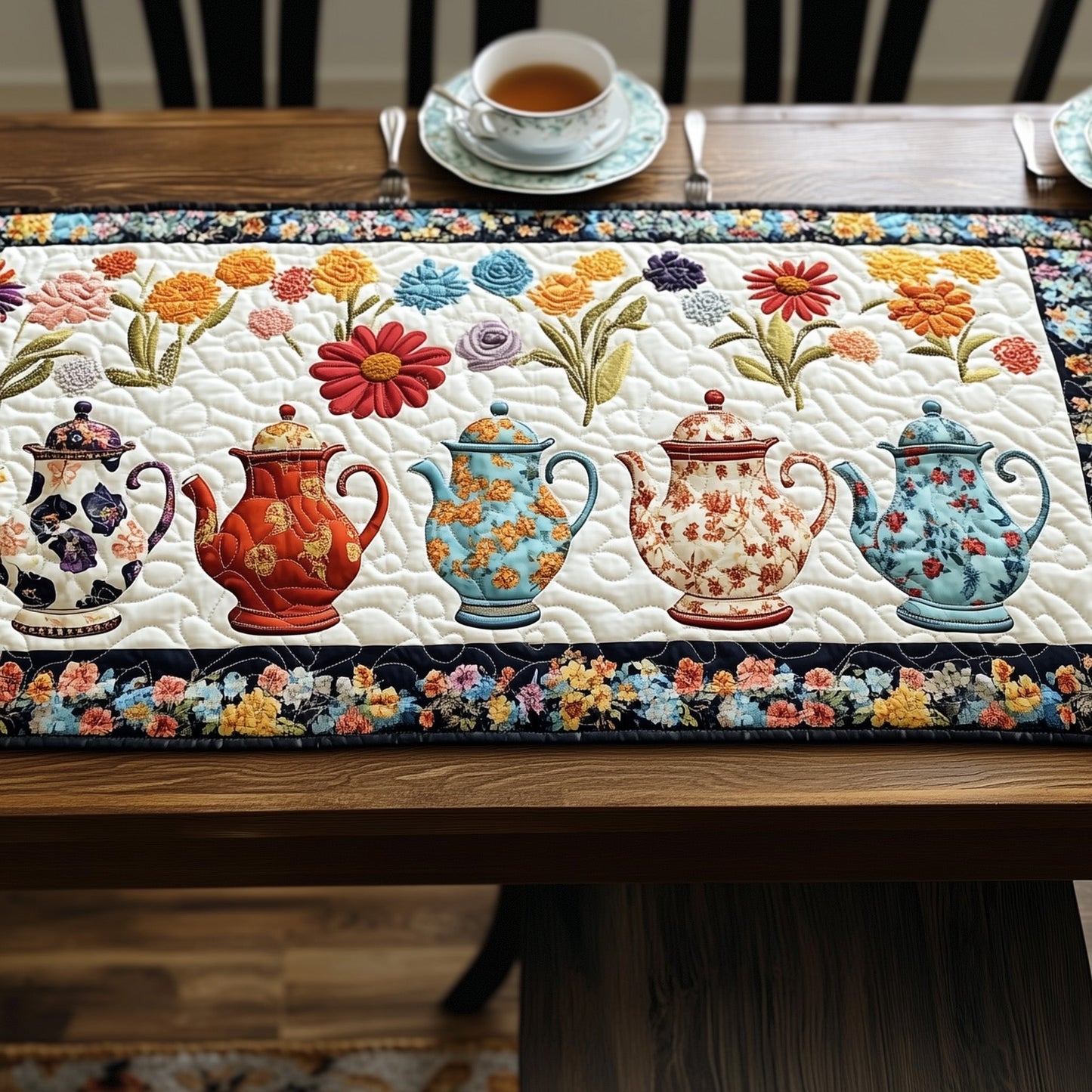 Tea Time Charm Quilted Table Runner GFTOTP6540