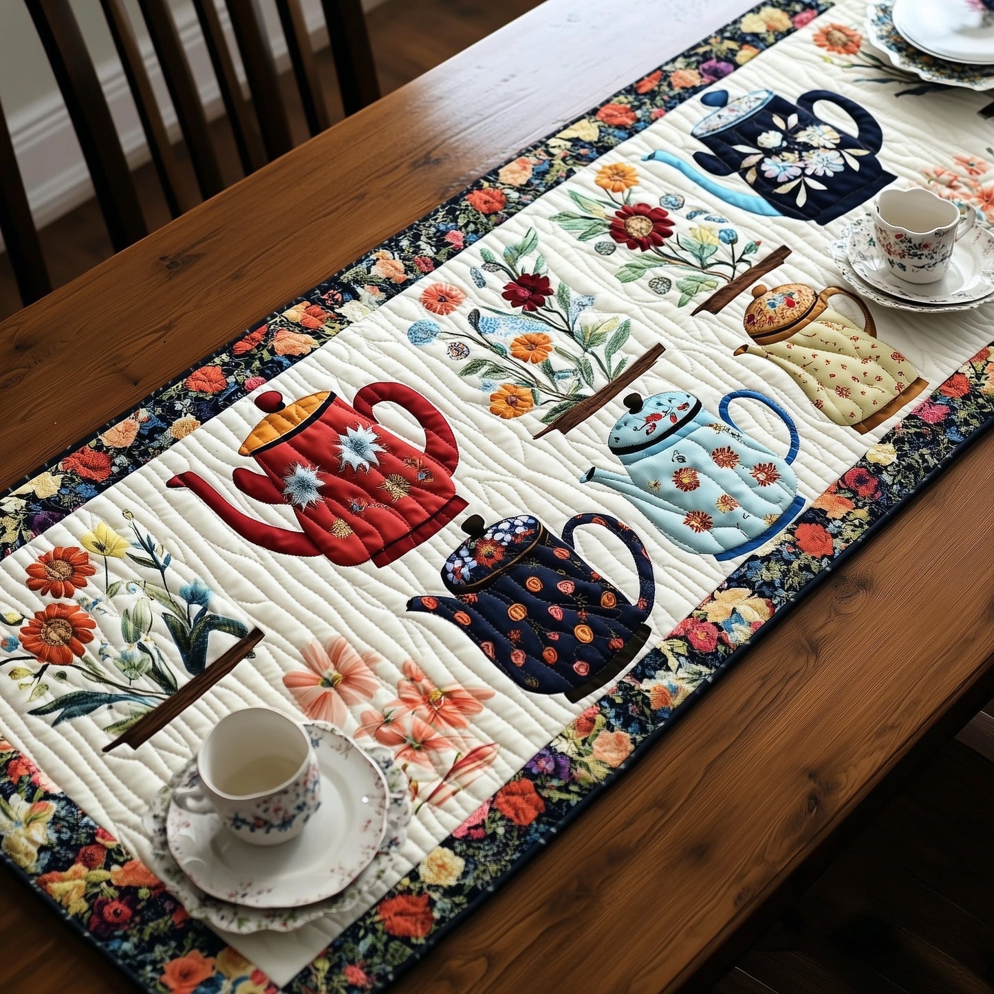 Tea Time Charm Quilted Table Runner GFTOTP6541