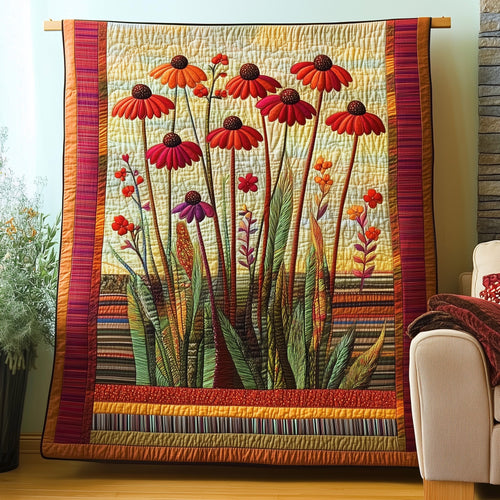 Coneflower Meadow Quilted Blanket GFTOTP6547