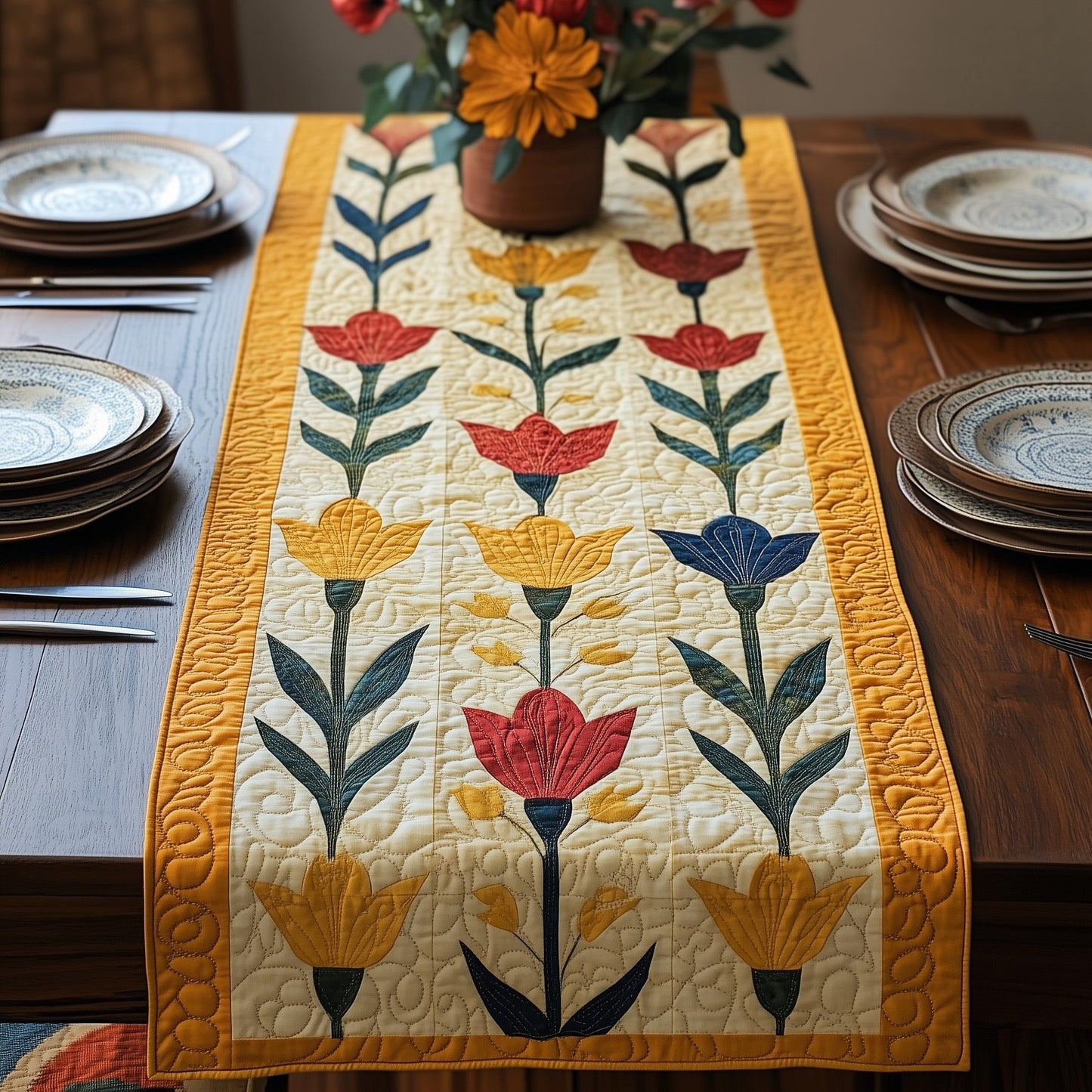 Tulip Meadow Quilted Table Runner GFTOTP6576