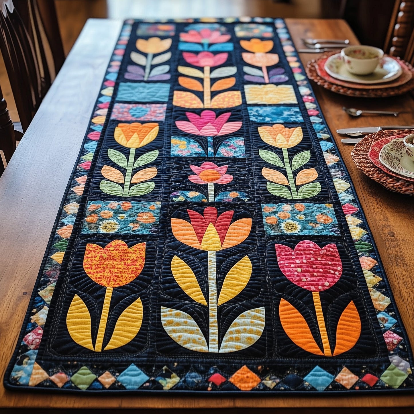 Tulip Meadow Quilted Table Runner GFTOTP6577