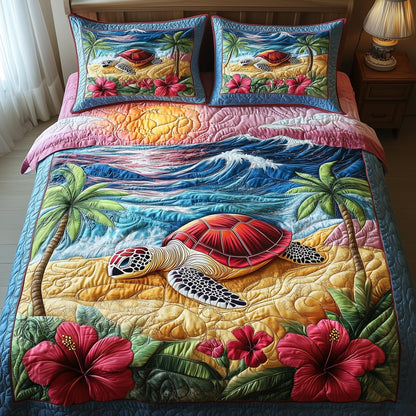 Golden Horizon Turtle 3-Piece Quilted Bedding Set GFTOTP6671